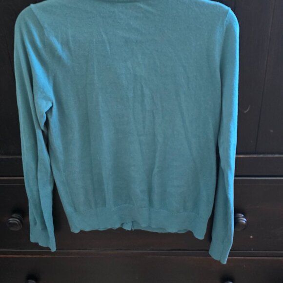 Loft Outlet Crew Neck Cardigan, Size S teal blue - Picture 3 of 3